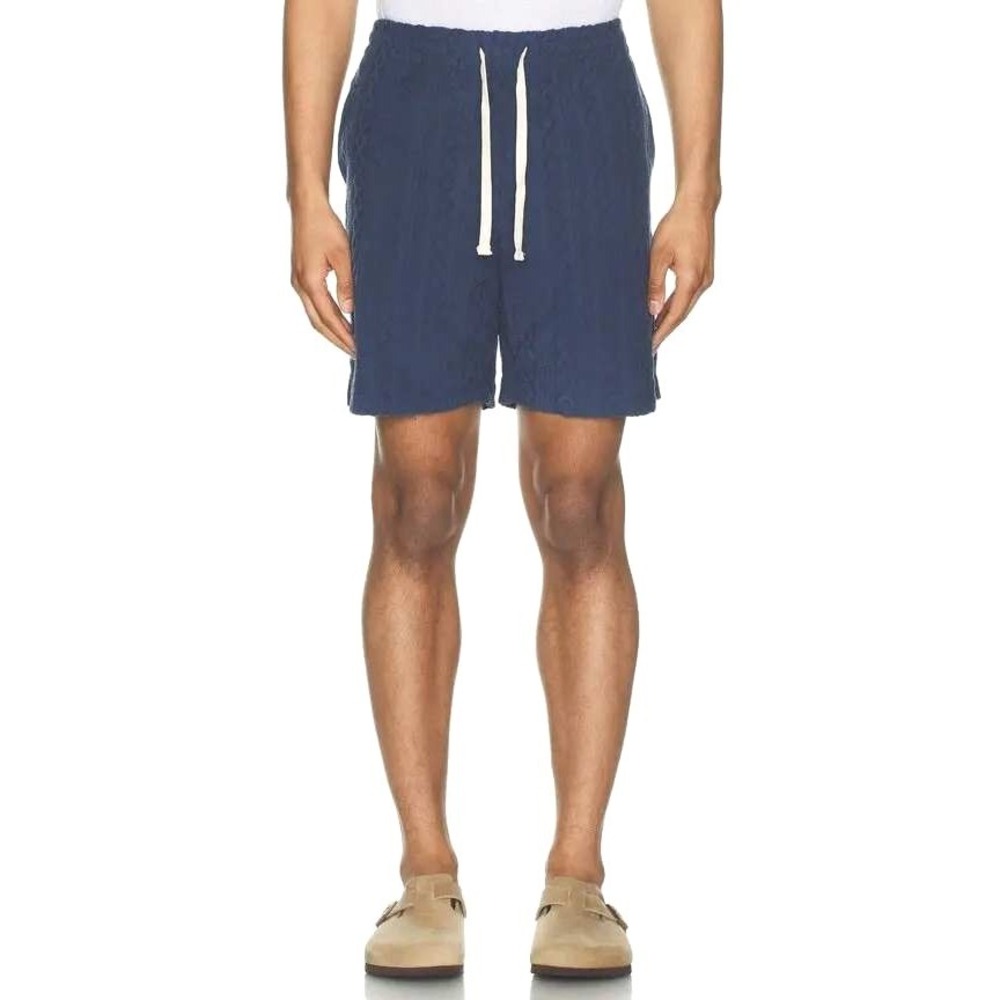 Rails Nova Drawstring Shorts Mens XL Royal Blue Jacquard Knit Textured Coastal